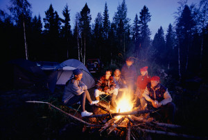 A Campfire in the Rocky Mountains