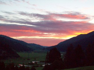 Sunset over the Flint Creek Valley from the hills outside Philipsburg, Montana.